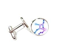 Cufflinks, Zodiac Rhythm Star Pattern Cyber Neon Design, Virgo Twelve Zodiac Signs, Personalized Luck Cuff Buckle, Shirt Accessory Gift For Accountant Boss Business Wedding Prom