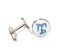 Cufflinks, Zodiac Symbol Future Mechanical Heavy Metal, Capricorn Twelve Zodiac Signs, Personalized Cuff Buckle, Shirt Accessory Gift For Accountant Boss Business Wedding Prom Formal Occasion