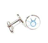 Cufflinks, Zodiac Symbol Totem Dynamic Star Design Particle Flow, Taurus Twelve Zodiac Signs, Personalized Luck Cuff Buckle, Shirt Accessory Gift For Accountant Boss Business Wedding Prom