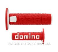 handlebar grip set Domino A360 Off-Road red / white