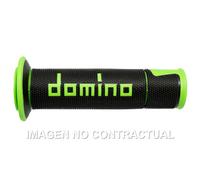 Cuffs Domino on Road Racing Black-Green Open D 22 MM L 120 MM for Moto