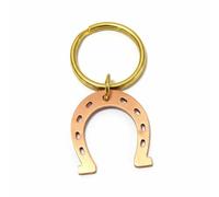 cuffsecret Copper Horseshoe Keychain with Brass Ring - 7th Anniversary Present, Lucky Charm Key Holder, Rustic Western Style