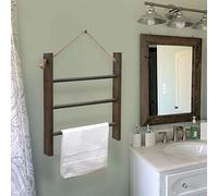 CuffUp Towel Ladder for Bathroom, Blanket Ladders for The Living Room Hanging Blanket Ladder Rustic Decorative Ladder for Blankets Ladder Hand Towel Rack(Elegant Grey)