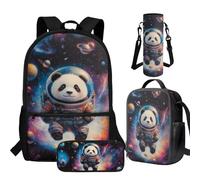 Cugasmaru Backpack for Kindergarten Girls Backpacks Ages 4-6 Kawaii 3D Panda Backpack and Lunch Box Set Breathable Bookbag and Lunchbox Lightweight 4 Piece