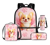 Cugasmaru Boys Backpack and Lunch Box Set Dog School Backpack for Girls Cute Puppy Bookbags Sets Girl Backpacks Ages 4-5 6-8 Little Kids Back Pack for 1st 2nd 3rd Grade Elementary Student