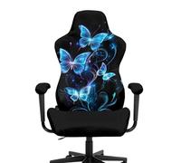 Cugasmaru Butterfly Gaming Chair Covers Anti-Slip Gamer Chair Seat Cover Stretch Fit Office Computer Armchair Slipcover for Reclining Racing Gaming Chairs