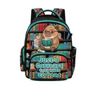 Cugasmaru Capybara Backpack for Kindergarten Girls Backpacks Ages 4-6 Big Bookbag Purple 17 inch Little Girl Backpack School Bag for Kids 1st 2nd Student