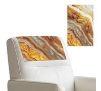 Cugasmaru Chair Headrest Cover Gold Marble Print Sofa Headrest Covers 1 Pcs Wear Resistant Non Slip Leather Couch Protector 27X17 Inch for Office Chair