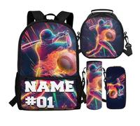 Cugasmaru Customized Backpack for Boys Baseball Sport Custom Backpack Personalised 17Inch School Backpacks Add Your Name Customized School Bookbag for Boys Girls