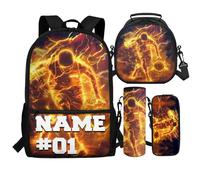 Cugasmaru Customized Backpack for Girls Basketball Sport Backpack and Lunch Box Set Back to School Gifts for Daughter Customized Kids Backpacks Casual Unisex School Bags with Name