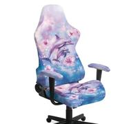 Cugasmaru Dolphin Game Chair Cover Set of 4 Stretchable Armchair Slipcovers Machine Washable Chairs Protector Anti-Scratch Fabric Office Desk, Universal Fit for Computer Gamer Chair