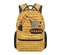 Cugasmaru Excavator Backpack for School Boys Multi-Pocket Bag for Construction Site Play Mighty Excavator Design for Toddlers Builders