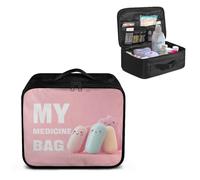Cugasmaru First Aid Kit Bag Empty Pink Color-Coded Emergency Medical Pouch for Hospitals Schools and Home Use Constructed with Tear-Resistant Fabric