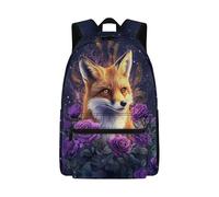 Cugasmaru Fox Backpack for Girls 10-12 Flower Kids Backpacks for Girls Cute Bookbag for Girl Aesthetic School Bag for Girl 4th Grade Kawaii Preppy Large Travel Daypack Bags