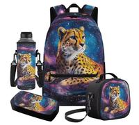 Cugasmaru Galaxy Cougar Backpack and Lunch Box Set Boys Backpacks Ages 8-10 Kids Bookabags for 4th Grade Girls Elementary School Back Pack with Lunch Bag Pencil Case