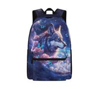 Cugasmaru Girls Backpack 10-12 Years Old Girl Backpack for School Wolf Flower Bookbag for Girl Elementary Middle Travel Camp Supplies Lightweight Kawaii Kids Back Pack Travel Knapsack