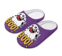 Cugasmaru Halloween House Shoes Ghostface Slippers for Women Size 7 Plush Soft Indoor House Shoes Ladies Adults Cozy Home Warm Machine Washable Fashion Gifts