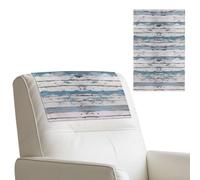 Cugasmaru Headrest Covers for Recliners Blue Wood Print Waterproof Easy Install Leather Recliner Slipcovers 17X27 Inch for Furniture Protector Office Use 3 Pack