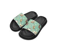 Cugasmaru Horse Slippers for Girls Sandals Size 11 Little Kid Slide Sandals Green Beach Sandals for Kids Comfortable House Shower Shoes with Rubber Sole Soft Indoor Footwear