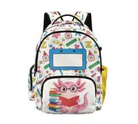 Cugasmaru Kids Bookbags Axolotl Backpack 5-7 Years Old Preschool Elementary School Backpack for Boys Girls 17 Inch Book Bag Heavy Duty Student Bookbag Daypack