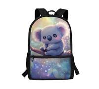 Cugasmaru Koala Backpack for 3rd Grade Girls 17" Lightweight Bookbag with Pocket Sturdy Bookbag Rucksack Home Class Kids Students