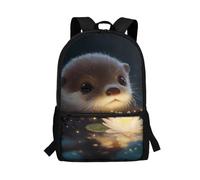 Cugasmaru Otter Backpack for Girls Backpacks Ages 6-8 Floral Kids Backpack Elementary School Bookbag for Girls Cute 17 Inch Lightweight Schoolbag Daypack