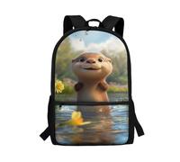Cugasmaru Otter Backpack for Girls Otter Gifts Kids Bookbag Lightweight Preschool Elementary School Bag with Front Pocket, Back to School Essentials Gift Back Pack