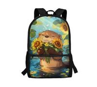 Cugasmaru Otter Backpacks for Girls 17 inch Preschool Elementary School Backpack, Cute Kids Back Pack Bookbag for Travel Purse Mochilas Escolares Para NiñOs Sunflower