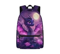 Cugasmaru Purple Dinosaur School Bag for Kids Backpacks for Girls Bookbag Age 8-10 Lightweight Large Travel Rucksack Bag Toddler Primary Student Back to School Gifts