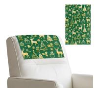 Cugasmaru Recliner Headrest Cover Green Xmas Reindeer Chair Slipcover Furniture Protectors recliners Chairs Sofas loveseats Theater Chairs Office RV Cover Home 3 Pcs