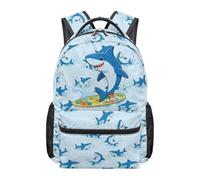 Cugasmaru Shark Backapck for Boys School Backpacks Lightweight Multipocket Daypack for Aquarium Trip Beach Day Fierce for Boys Ocean Adventurers