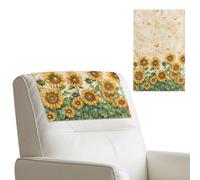 Cugasmaru Sunflower Headrest Covers for Recliners Faux Leather Recliner Cover for Head Rest Washable Chair Headrest Protector Set of 2 Loveseats Theater Chairs Office RV Cover Home