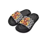 Cugasmaru Unisex Slippers for Girls Boys Comfortable Non-Slip Shower House Shoes Thick Indoor Outdoor, Highland Cow, 32.5 EU