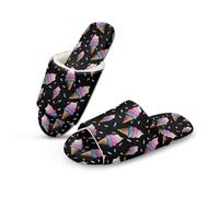 Cugasmaru Women's Open Toe Slippers Ice Cream Slippers for Women Fuzzy House Slip On Indoor Bedroom Plush Ladies Comfy Adult Home Spa Shoes Comfy Size 9