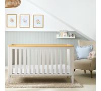Cuggl Canterbury Nursery Cot Bed With Mattress - Grey