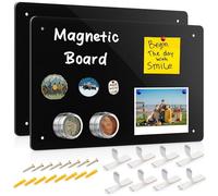 CUHIOY Magnetic Board for Wall 43 x 30cm, A3 Metal Board, Black, 2Pack