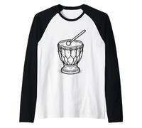 Cuíca Line Art Musicians Raglan Baseball Tee