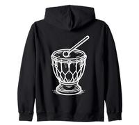 Cuíca Line Art Musicians Zip Hoodie