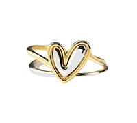 Cuidie for Daughter and Mother Heart Shaped Ring Exquisite Ring Birthday Gift for Mother Gift for Her Love Ring Female Heart Shaped American Fashion Simple and Versatile Ring for Boys 10-12 (A, B)