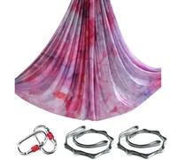 CUIDM 4m Aerial Yoga Hammock Set, Ombre Aerial Silks, Gradient Color, Yoga Fitness Stretch Belt for Gym, Indoor Yoga Studio