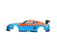 Cuifati 1:10 Scale RC Car Body Shell Durable PVC Frame for 26cm Wheelbase Racing Cars - Includes Rear Wing (Blue Orange)