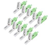 Cuifati 10Pcs SC Fiber Optic Quick Connector, FTTH Fast Cold Connector Adapter, High Performance Optical Fiber with ABS Shell, for 2.0/3.0mm Patch Cord, 125um Diameter,