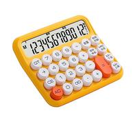 Cuifati 12 Digit Calculator with Large LCD Display, Big Button Mechanical Switch, Desktop Calculator for Office School Home, Anti Slip Design, Auto Shutdown (Yellow)