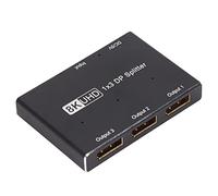 Cuifati 1x3 DisplayPort Splitter 8K 30Hz 4K 144Hz Triple MST SST Hub, 1.4 Adapter for 3 Monitors, Multi Screen Transfer for Home Theater School Hotel, 8K 60Hz Backward Compatible