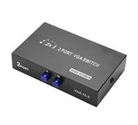 Cuifati 2 in 1 Out VGA Switcher Splitter, 2 Port VGA Video Sharing Adapter, Manual Switcher for Computer, Laptop, Monitor