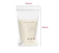 Cuifati 220ml Breastmilk Storage Bags 60pcs Pre-Sterilized BPA Free Double Zipper Seal Leak-Proof for Breastfeeding, Conveniently Recorded PE + PET Material (Grey)