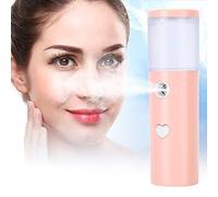 Cuifati 30ml Nano Face Mist Sprayer, Handheld Portable Face Hydration, Fine Mist Quick Moisturizing for Makeup Setting, USB Rechargeable Facial Moisturizer with Hydrogen Rich Water (Pink)