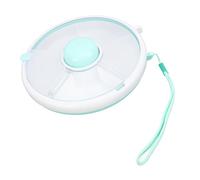 Cuifati 360° Rotating Snack Container, Large Capacity Divided Fruit Tray with with Lid Sealed, Reusable Snack Box, Kids Fruit Spinner Bundle with 5 Compartment Dispenser for Home (Mint Green)