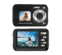Cuifati 4K Underwater Camera, 48MP Autofocus Dual Screen Water Proof Digital Camera, 11.5ft Water Proof Action with 32GB Card for Snorkeling Swimming (black)