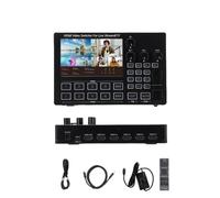 Cuifati 5 Inch HD LCD Screen 4 Channel HDMI Live Streaming Switcher, 1080p 60FPS USB Video Recording USB3.0 HDMI Video Switcher for Multi - Camera, Online Class (GB Plug)